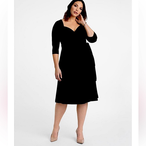 Kivonna Women's Plus Size Sweetheart Knit Wrap Dress Sz OX - Picture 10 of 11